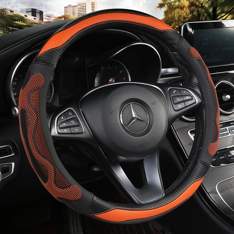 Universal Sports Style 3-Spoke Car Steering Wheel Cover - Synthetic Leather - Jiangxi Xingzho<i></i>ngwei A